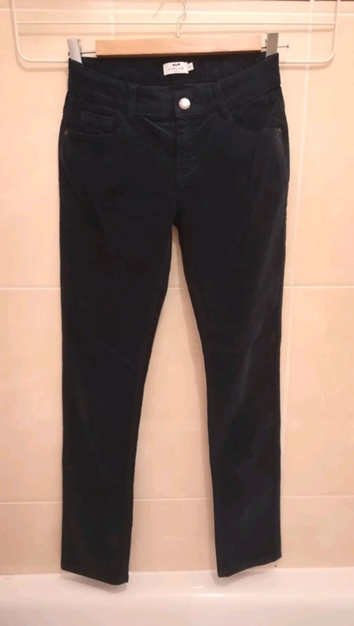 Pantalon NEUF en velour bleu Cyrillus T14 ans - V92B