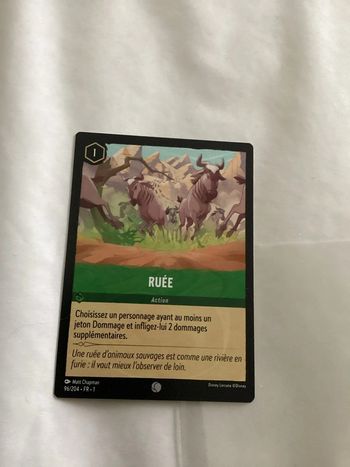 carte disney ravensburger lorcana FR ruée action 96/204.FR.1  Non foil première édition