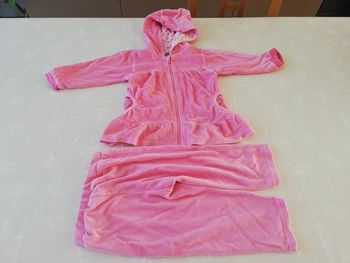 Ensemble jogging pantalon et sweat zippé à capuche rose cocoon 18 mois