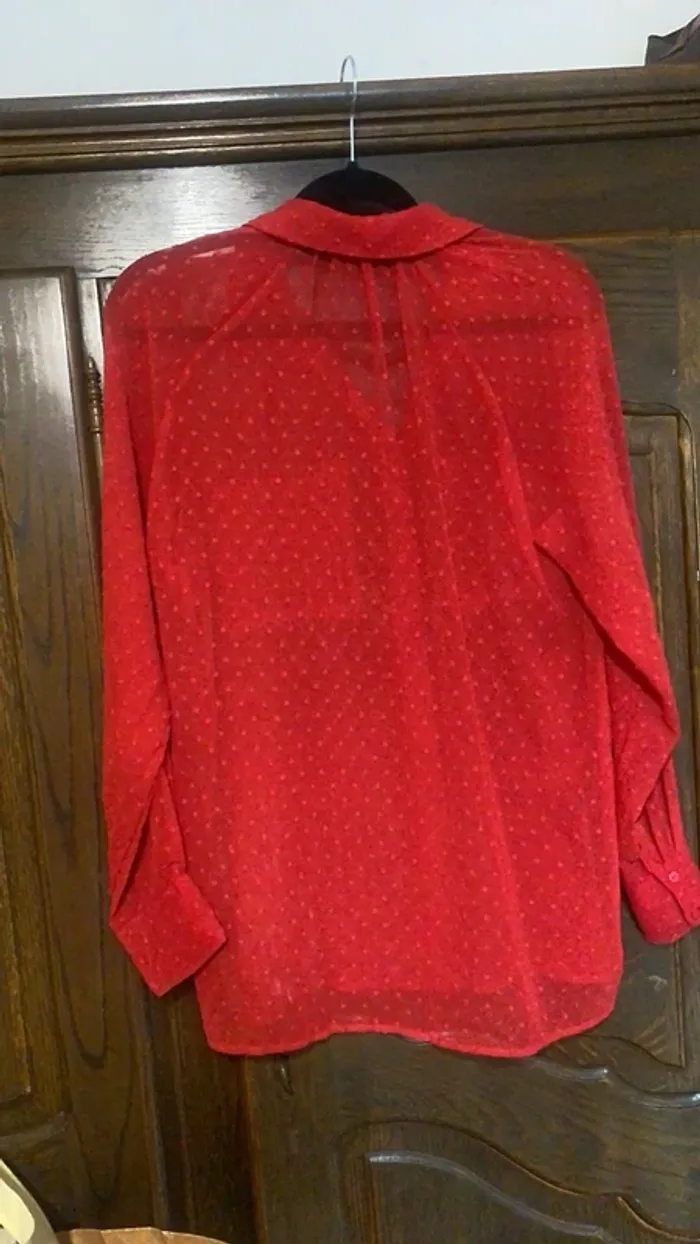Blouse rouge plumetis - photo numéro 5