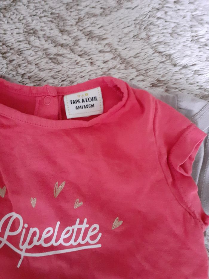 Lot de 6 t-shirts manches courtes 6 mois - photo numéro 5