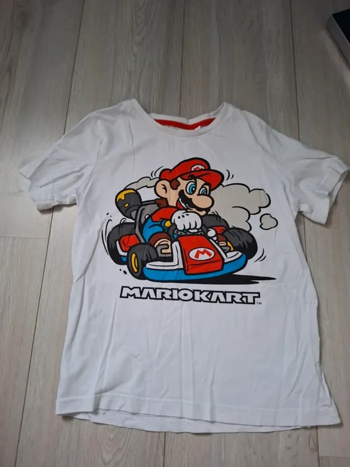 Pyjama Mario 134 cm 8 ans orange et blanc - photo numéro 6