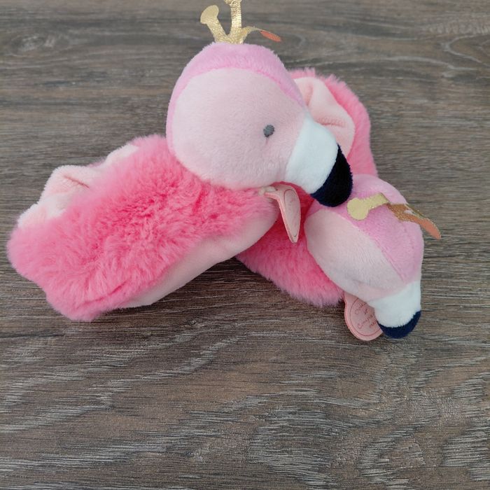 Doudou et Compagnie- petits chaussons 0/6 mois flamants roses - photo numéro 5