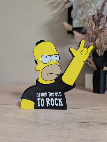 Homer Simpson Never too old to rock 15x14cm