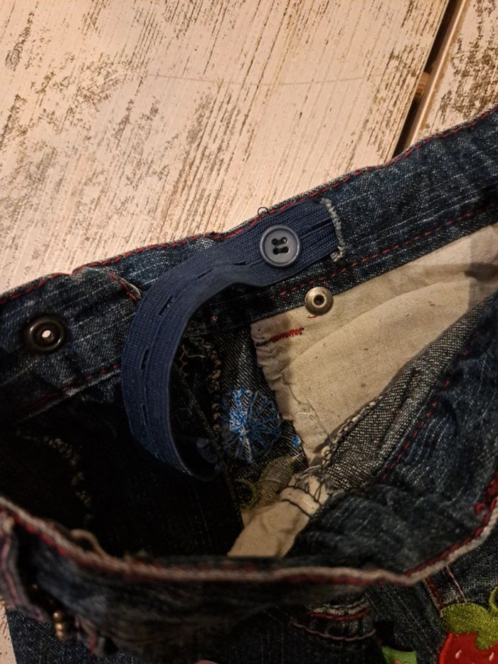 Jupe jean brodé Charlotte aux fraises - photo numéro 8