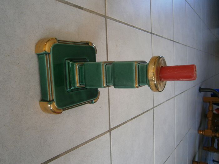 Bougeoir en céramique carré vert