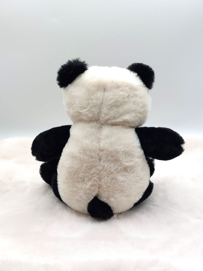 Peluche doudou ours panda noir blanc RENAUD Distribution empreintes marron 24 cm - photo numéro 2