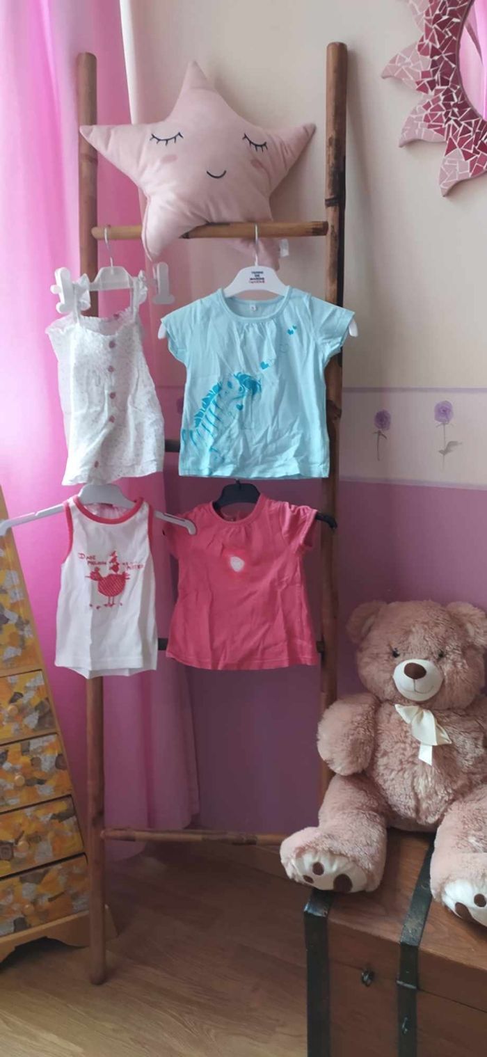 Lot de 4 hauts  ( tshirt, debardeur) fille18 mois - photo numéro 4