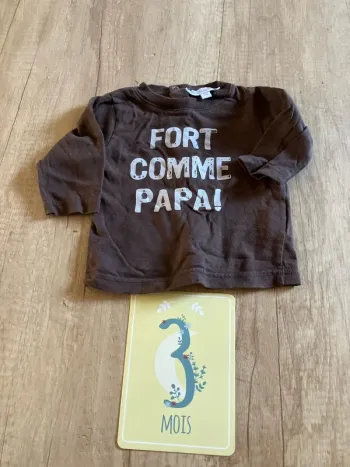 T-shirt manches longues 3 mois garçon