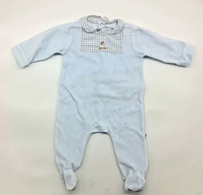 Doux Pyjama En Velours Pour Bébé Designer Teddy Jacadi Paris Taille 6M 68