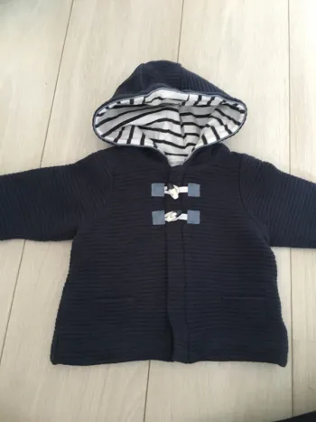 Veste a capuche marinière légère Obaibi 6 mois