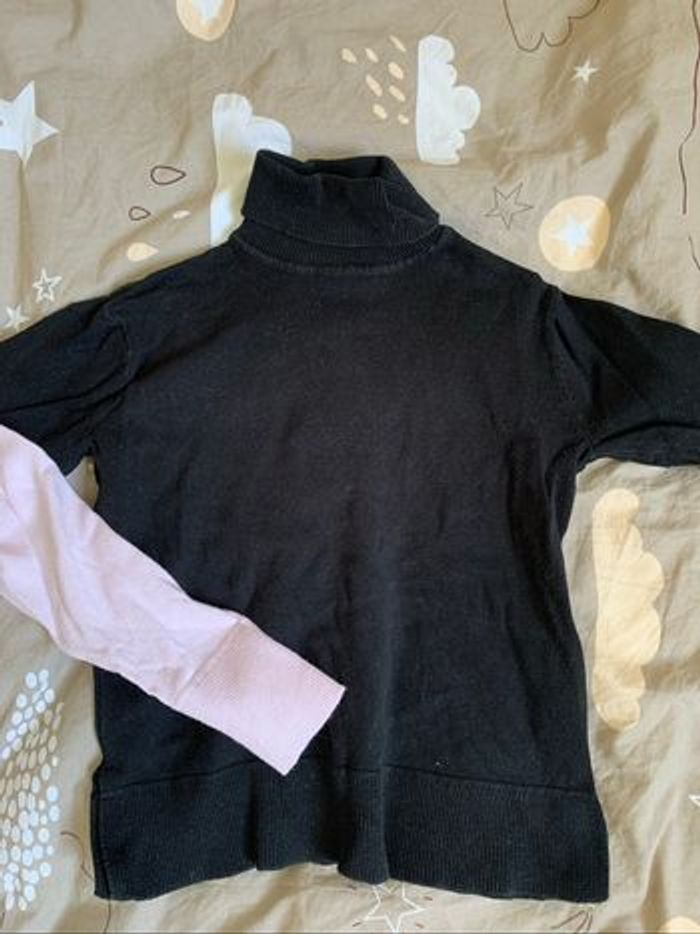 Col roulé Zara rose et noir - photo numéro 3