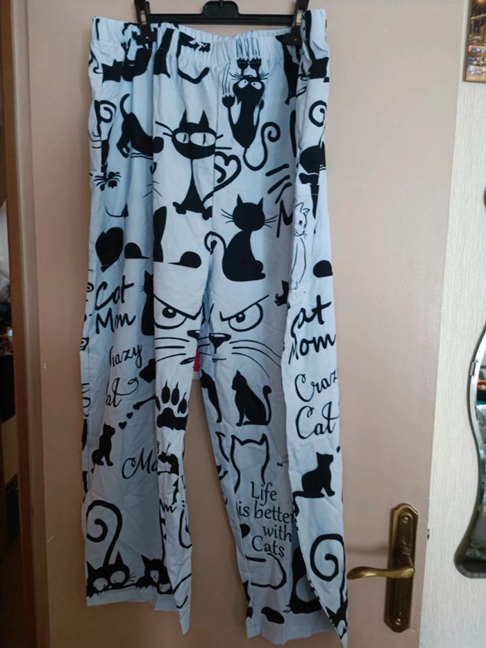 Pantalon léger motifs chats 4XL neuf - photo numéro 2