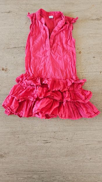 Robe rose légère, sans manche avec volants, Pebble Stone, 5 ans