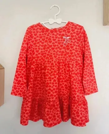 Robe rose et rouge à imprimé cœur 3 ans - Gémo