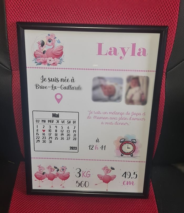 Cadre naissance personnalisé