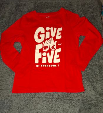 T shirt manches longues rouge