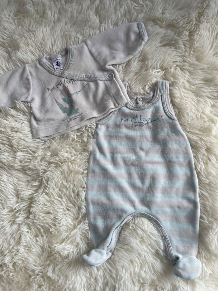 Pyjama 2 pièces velours petit bateau