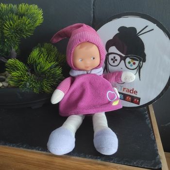 doudou poupee corolle miss coeur de grenadine rose violet fille  Lutin Robe