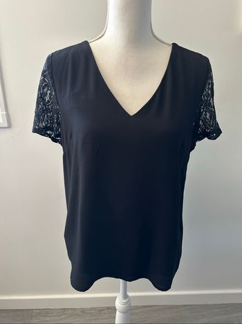 Blouse gothique noire en dentelle Majolica T38 M