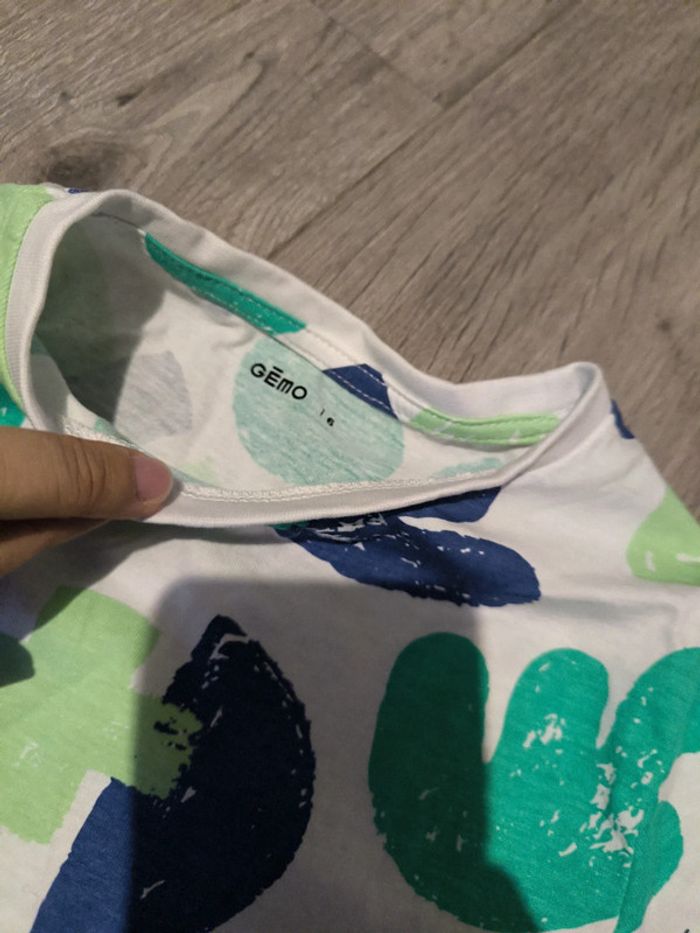 T-shirt manches courtes tâches de couleur Vert bleu - photo numéro 3