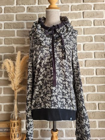 Sweat à col cheminée imprimé fleuri - Up Rise - chanvre et coton bio