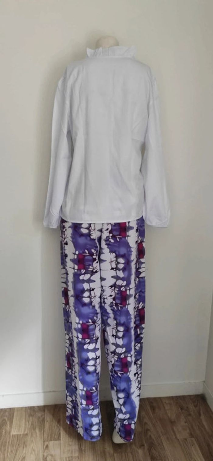 Pantalon Palazzo Vibrant & Blouse Romantique Blanche - photo numéro 3