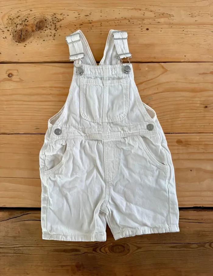Salopette blanche en jean Zara