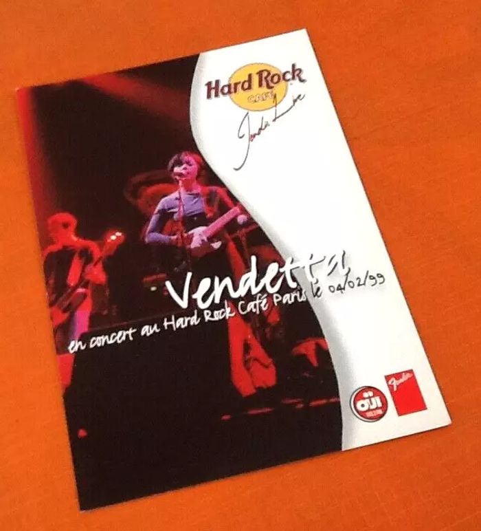 Carte postale publicitaire Hard Rock Café Paris Concert Vendetta (04/02/99) - photo numéro 2