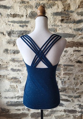 Débardeur dos croisé bleu marine irisé Cache Cache Taille 36