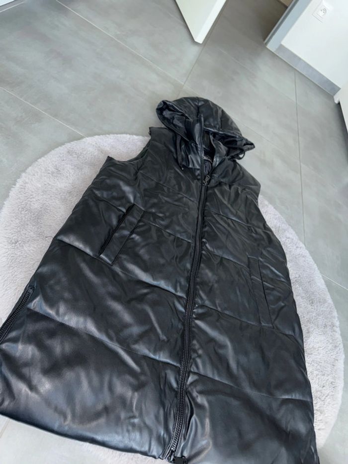 Veste sans manche simicuir longue taille L - photo numéro 2