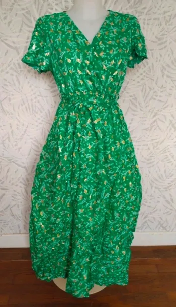 Magnifique robe longue femme été avec dorures taille 36 38 S M