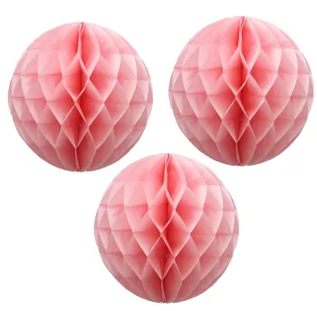 x3 Pompon Alvéolé Bridal Rose 20 cm Neuf