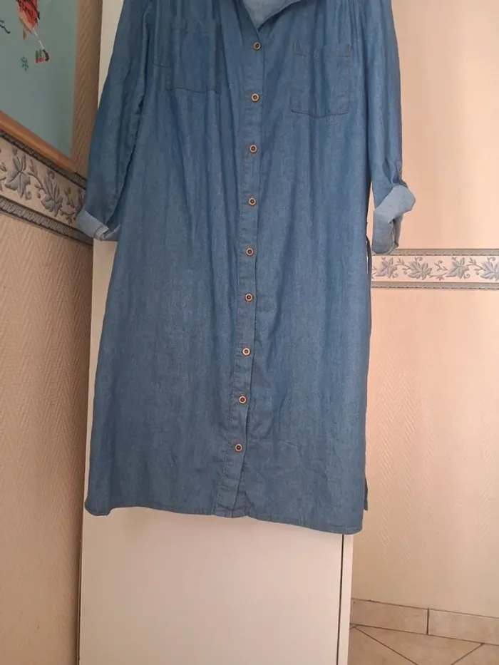 Robe chemisier denim - photo numéro 3