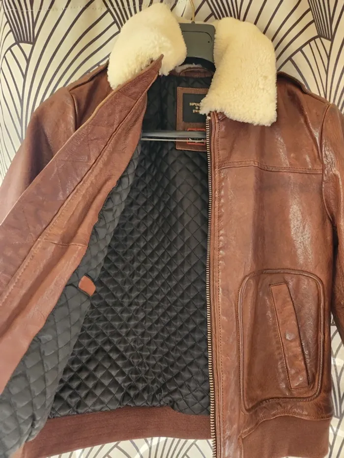 Veste en cuir Superdry - photo numéro 2