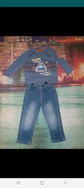 Ensemble 18 mois tee-shirt cars et jeans