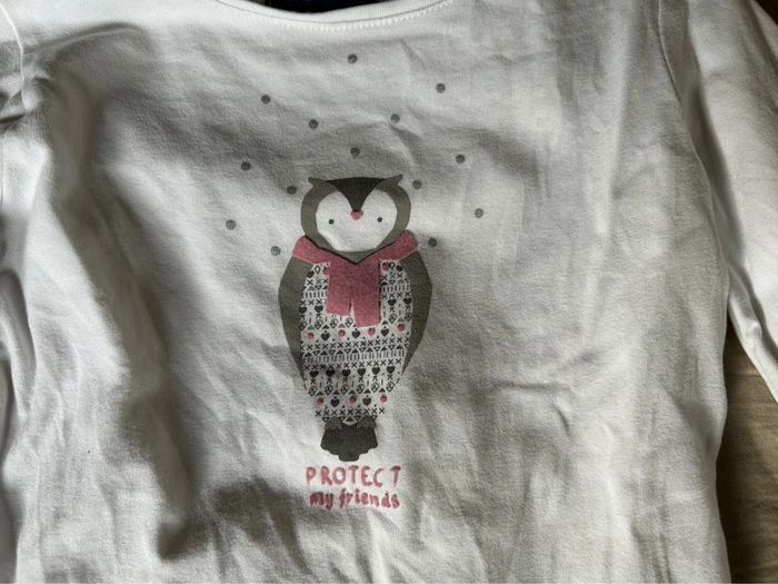Haut / tee-shirt manches longues chouette / hibou okaidi 4 ans - photo numéro 2