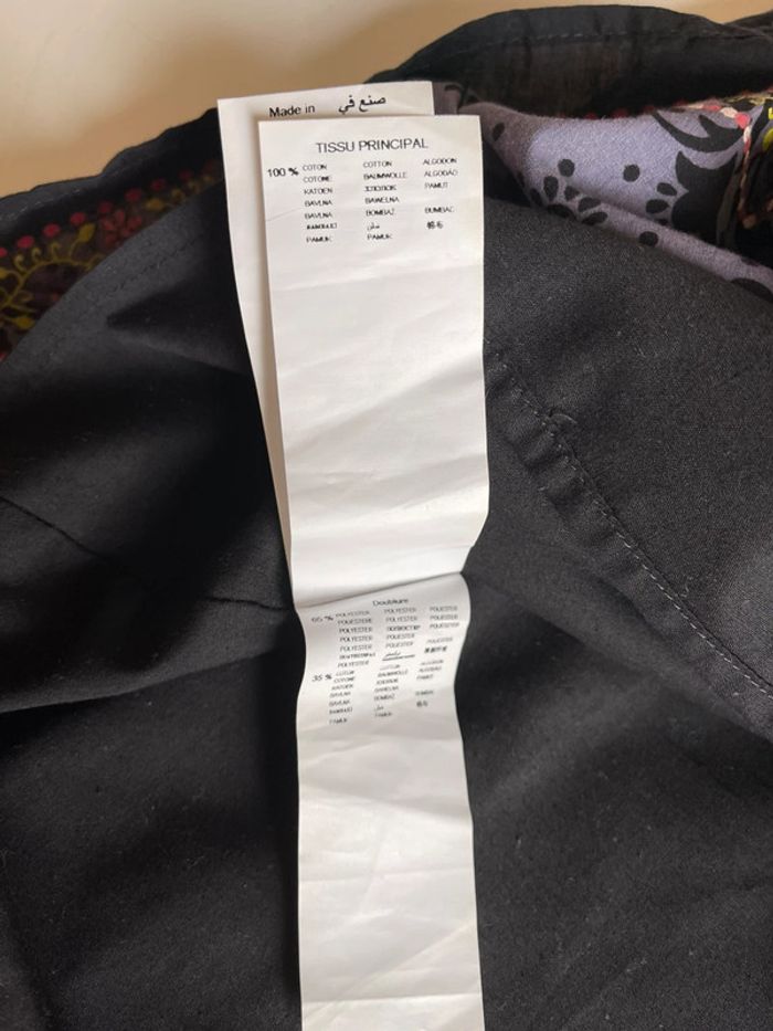 Jupe noire en coton Promod taille 34 avec motifs floraux russes / slaves - photo numéro 7