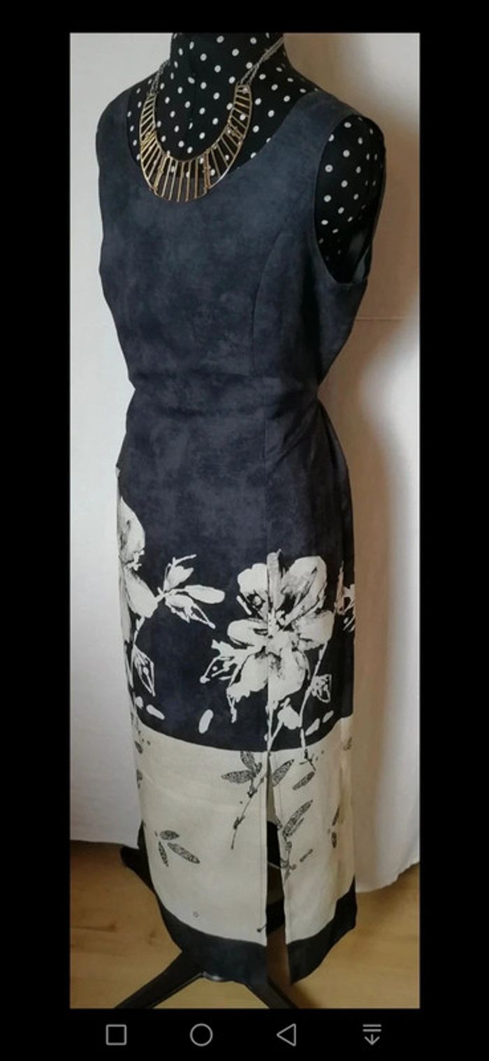 Robe longue d'été fleurs noir crème Taille L Christian Marry - photo numéro 6