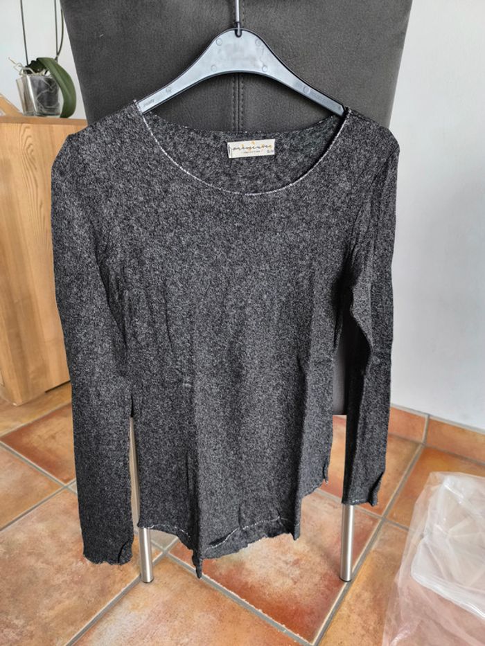 Pull léger noir/gris taille S/M