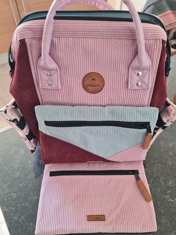 Sac à dos Cabaïa Adventurer S velours rose bordeaux Cabaïa côtelé