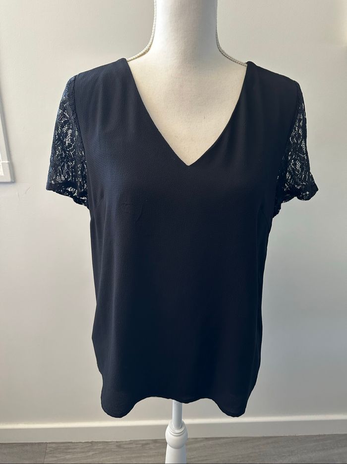 Blouse gothique noire en dentelle Majolica T38 M