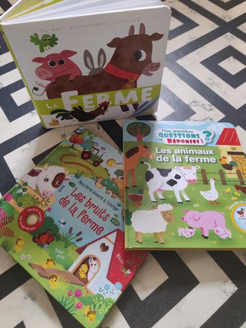 Lot de livres imagier et sonore La ferme Nathan - Larousse