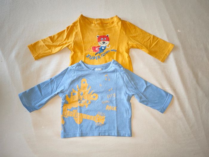 Lot de 2 tee-shirts longues manches 1 mois