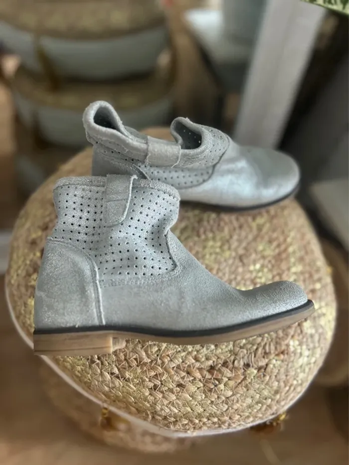 Jolie boots en cuir fille hyper tendance dpam pointure 32 - photo numéro 2