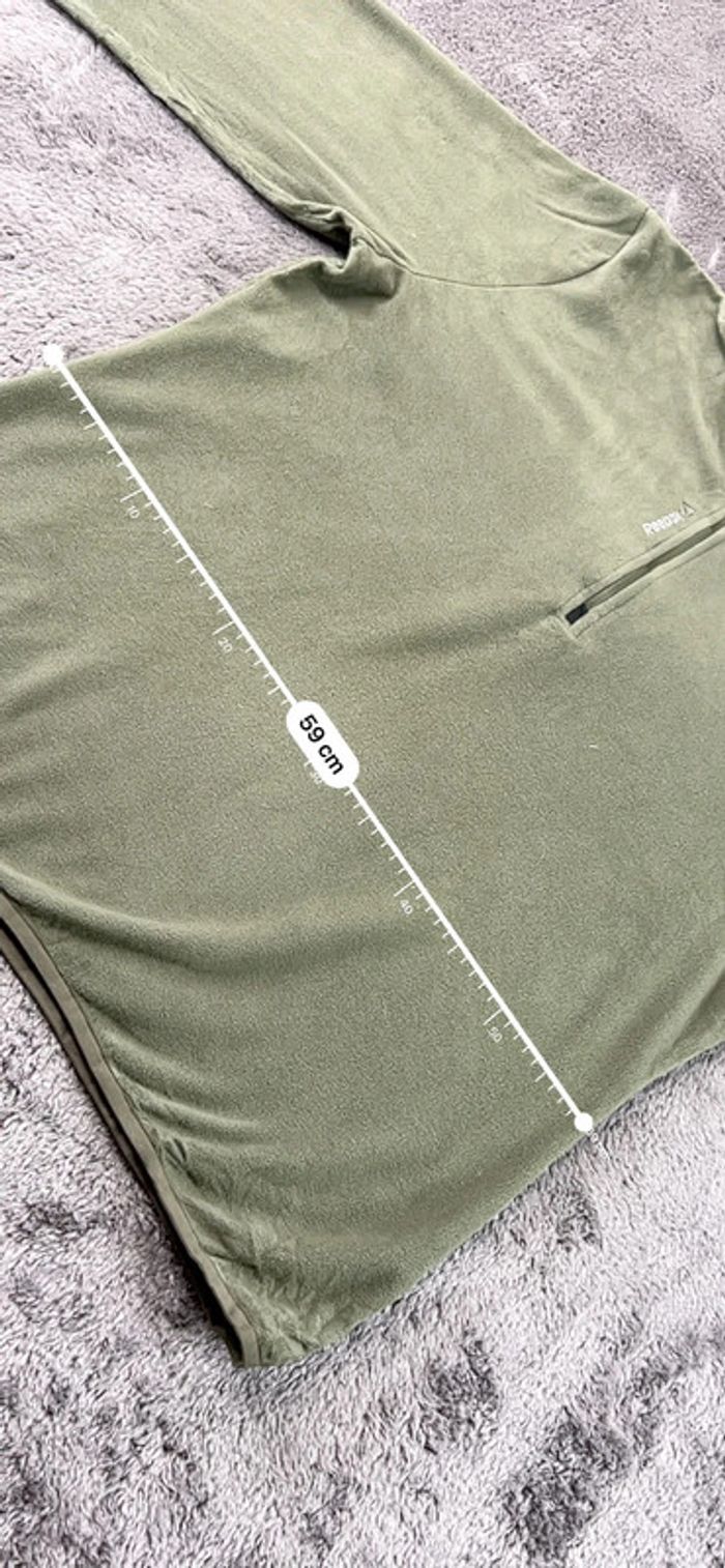 Pull polaire de sport Reebok kaki – Taille XL Homme Outdoor - photo numéro 4