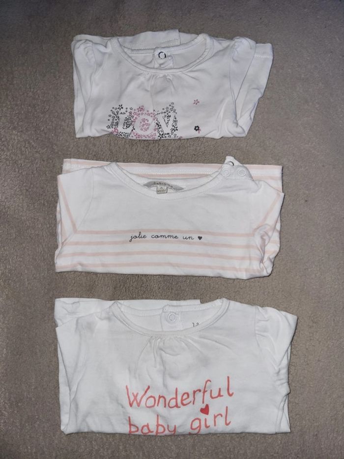 Lot t-shirts fille 3 mois