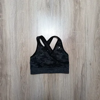 Brassière gymshark femme s camouflage noir gris