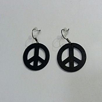 Boucles d'oreilles PEACE en bois