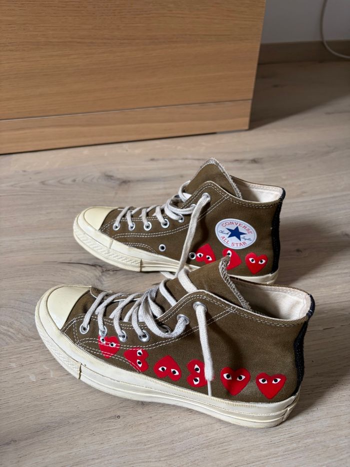 Converse x Comme des Garçons Play – Montantes kaki - photo numéro 5